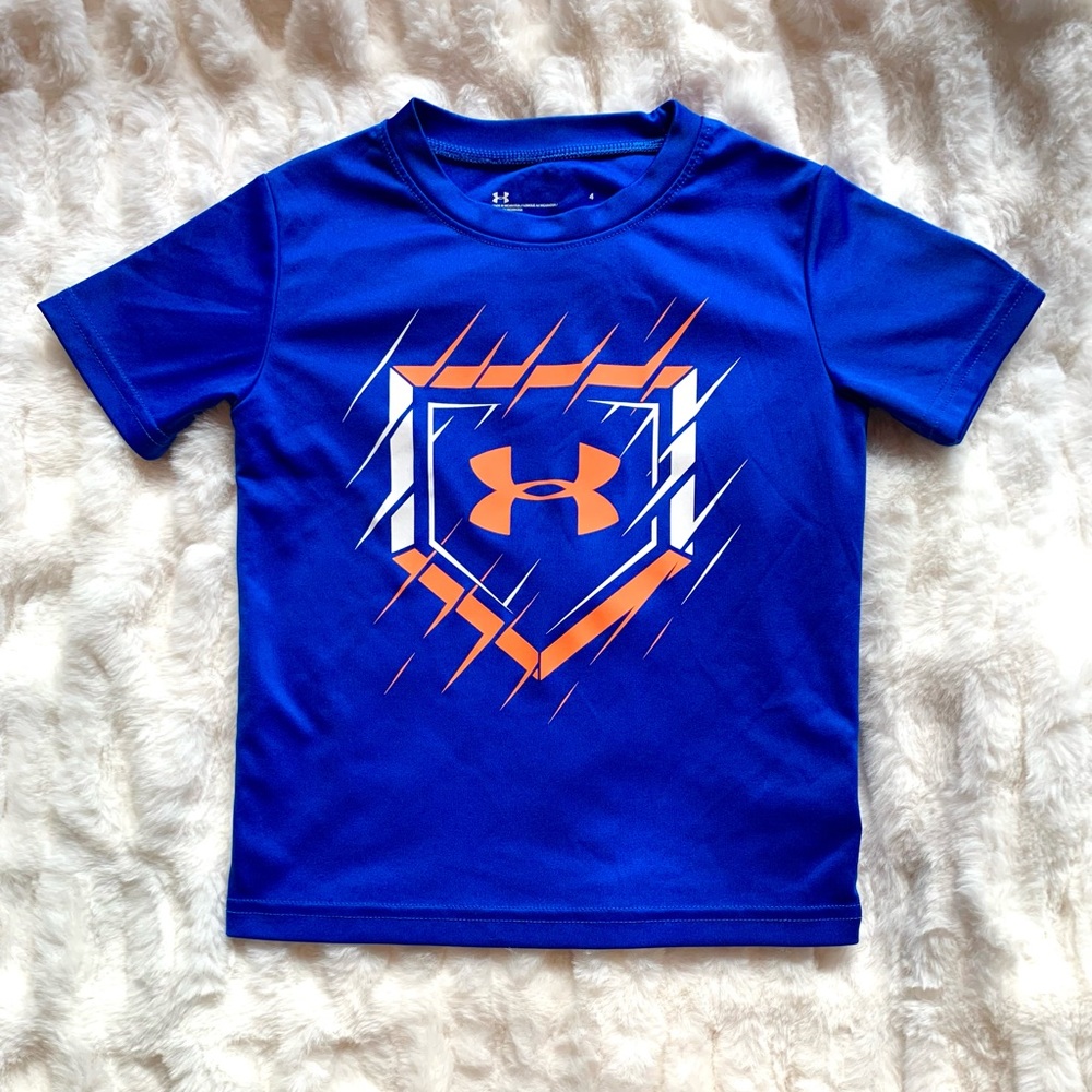 Under Armour Boys 4T Short Sleeve Shirt, Blue